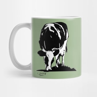 Black & White Cow Grazing Mug